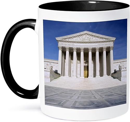 3dRose Washington, DC, Edificio de la Corte Suprema-US09 BJA0018-Jaynes Gallery - Taza de dos tonos, 11 onzas, negroblanco 3dRose Washington, DC, Edificio de la Corte Suprema-US09 BJA0018-Jaynes Gallery - Taza de dos tonos, 11 onzas, negroblanco