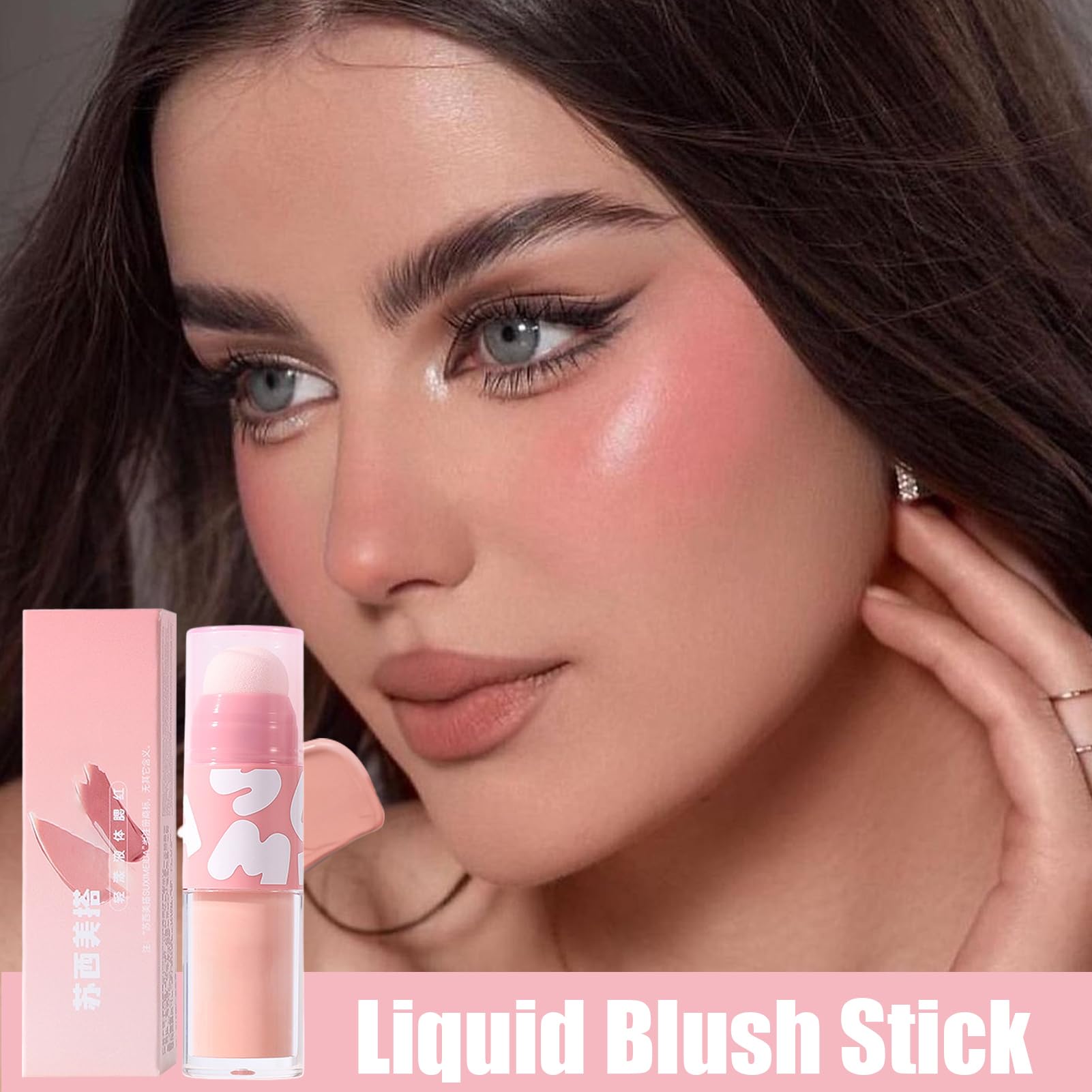 Liquid Blush - Natural Blush Stick, Lightweight Liquid, Matte Stick | Long-Lasting Color with Expansion Formula, All-Day Wear Cheek for Glowing Complexion, Sculpted Facial Look for M
