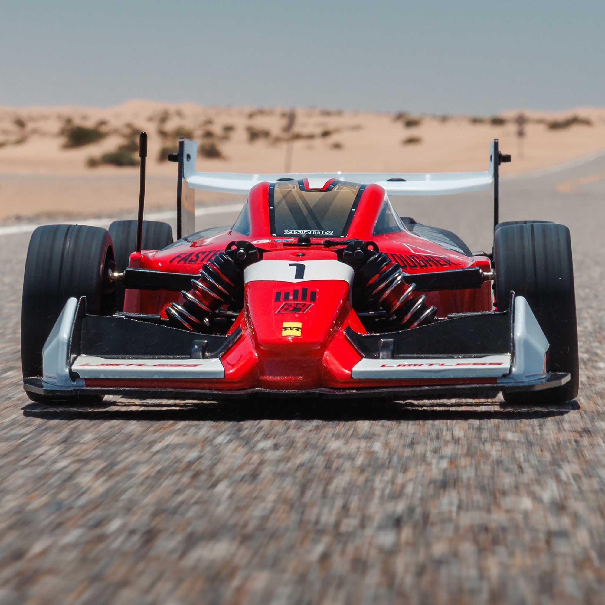 ARRMA Limitless 8S BLX 1/7 4WD Street Racer Brushless Speed Chassis bis 193 km/h, inkl. Spektrum Smart-Technologie, Aluminium-Chassis & aerodynamischem Body – Ready-to-Run (RTR) Red/Black | Speed Machine, AVC Technology, ARA7816T1