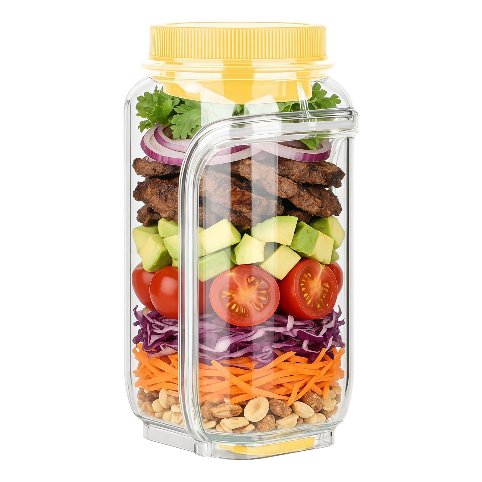 LUCKGONI Food Grade Square Salad Container With Sealed Seal For Vegetables Fruits And Organized Kitchen Storage