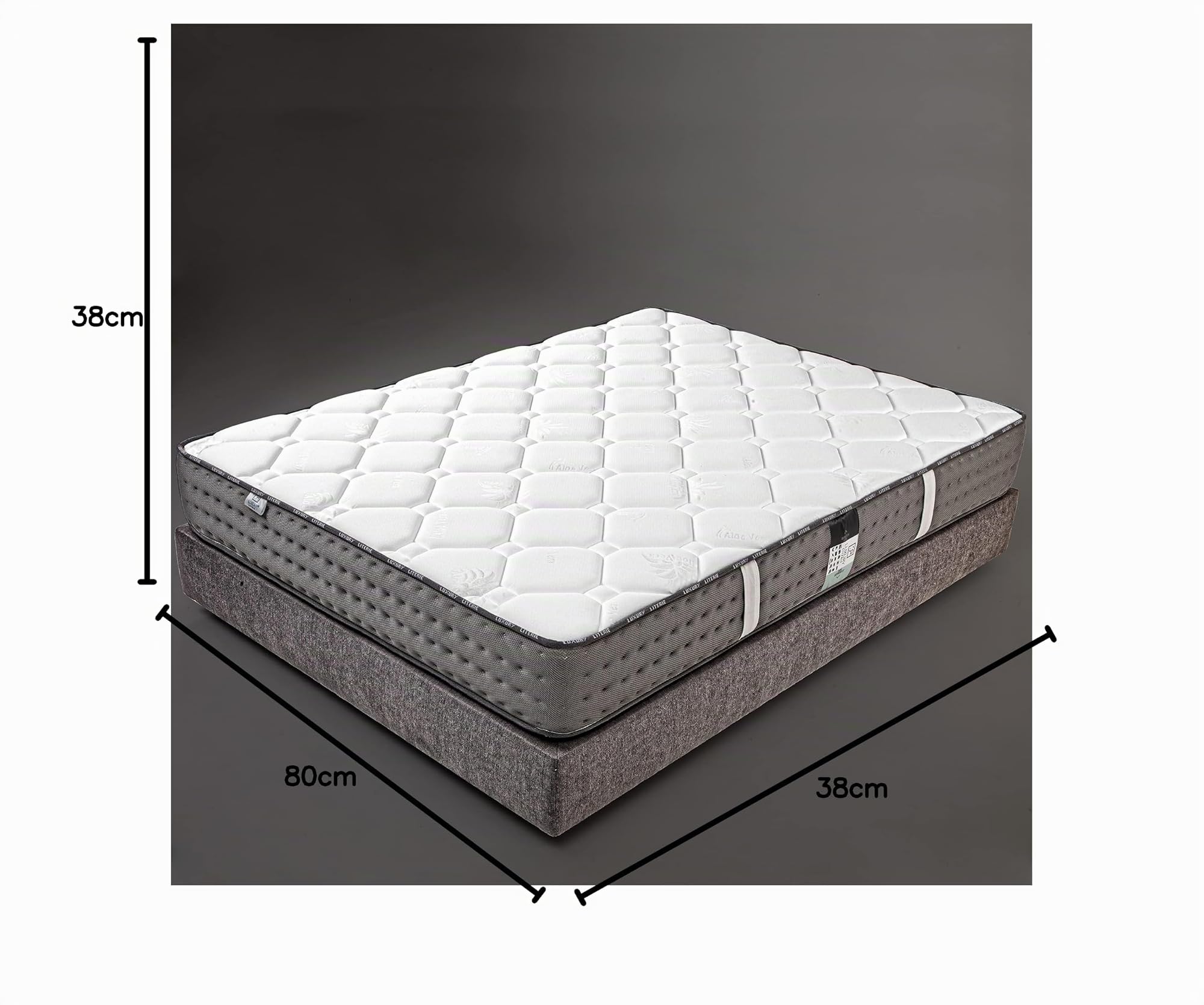 Luxury Literie | Colchón Zen 135 x 190 cm | Viscoelástico Fresco y Adaptable | Sistema de Espuma HR | 10 Zonas de Confort | 20 cm (+/- 2cm) | Todas Las Dimensiones