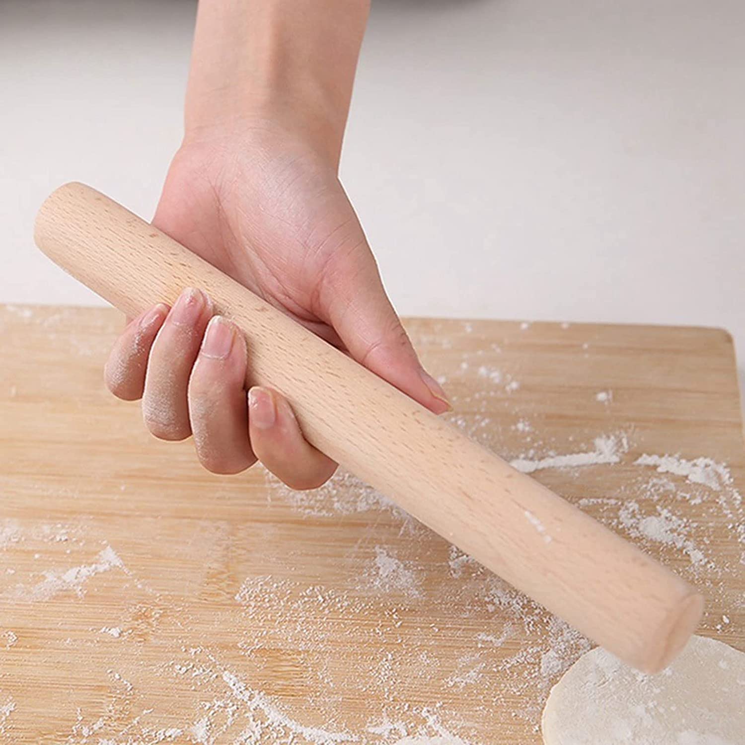 Rodillo de madera francés, rodillo cónico, rodillo de masa de pastel de fideos, pizza, pastelería, rodillo de madera de 16 cm/25 cm/30 cm, rodillo de madera con escala, herramienta para hornear