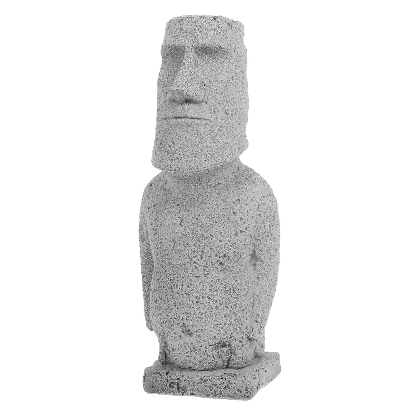Alipis 3 Pezzi Moai Statua Fish Tank Decor Garden Moai Scultura Desktop Moai Ornamento Acquario Decorazione Giardino Moai Decor Fish Tank Adorn Fish Tank Landscape Moai Figurine Arenaria