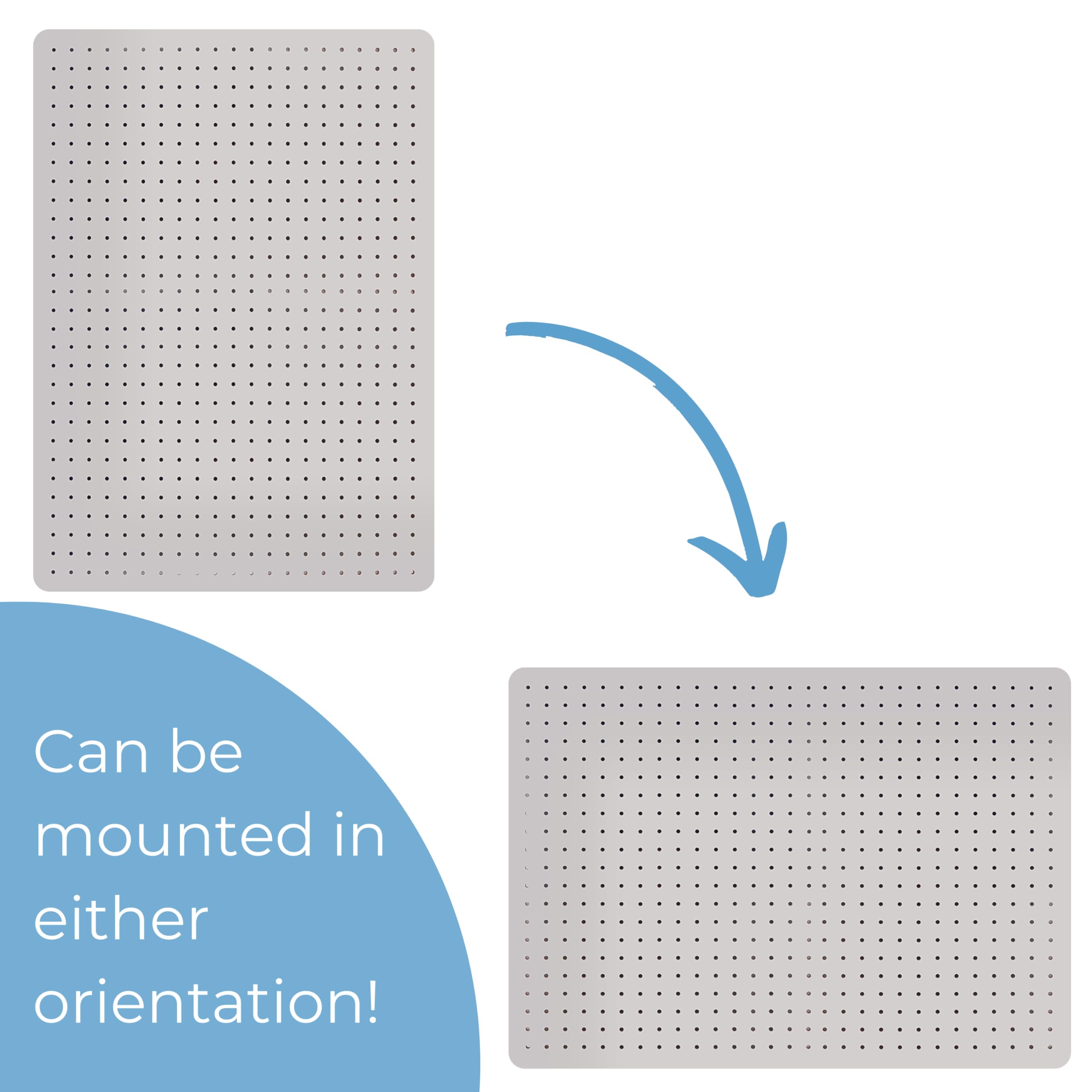 Cathedral Products Peg Board with 12 Hooks - White - 76x56cm - Image 2