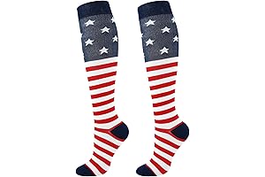 Patriotic Compression Socks - Stars and Stripes Knee Highs for Women