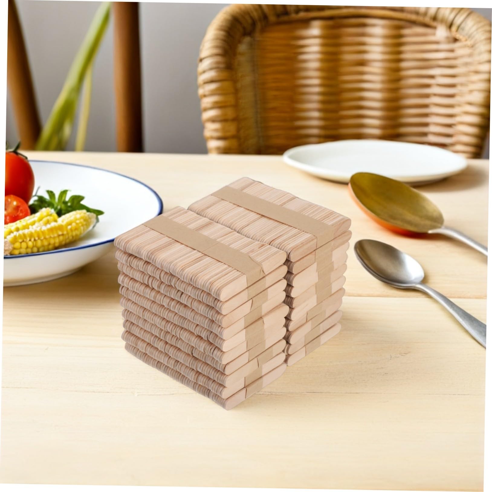 LIFKOME 1000 Piezas Palitos de Madera para Manualidades Naturales sin Astillas para DIY Construcción de Palos para Cake Pops y Proyectos Artísticos Escolares