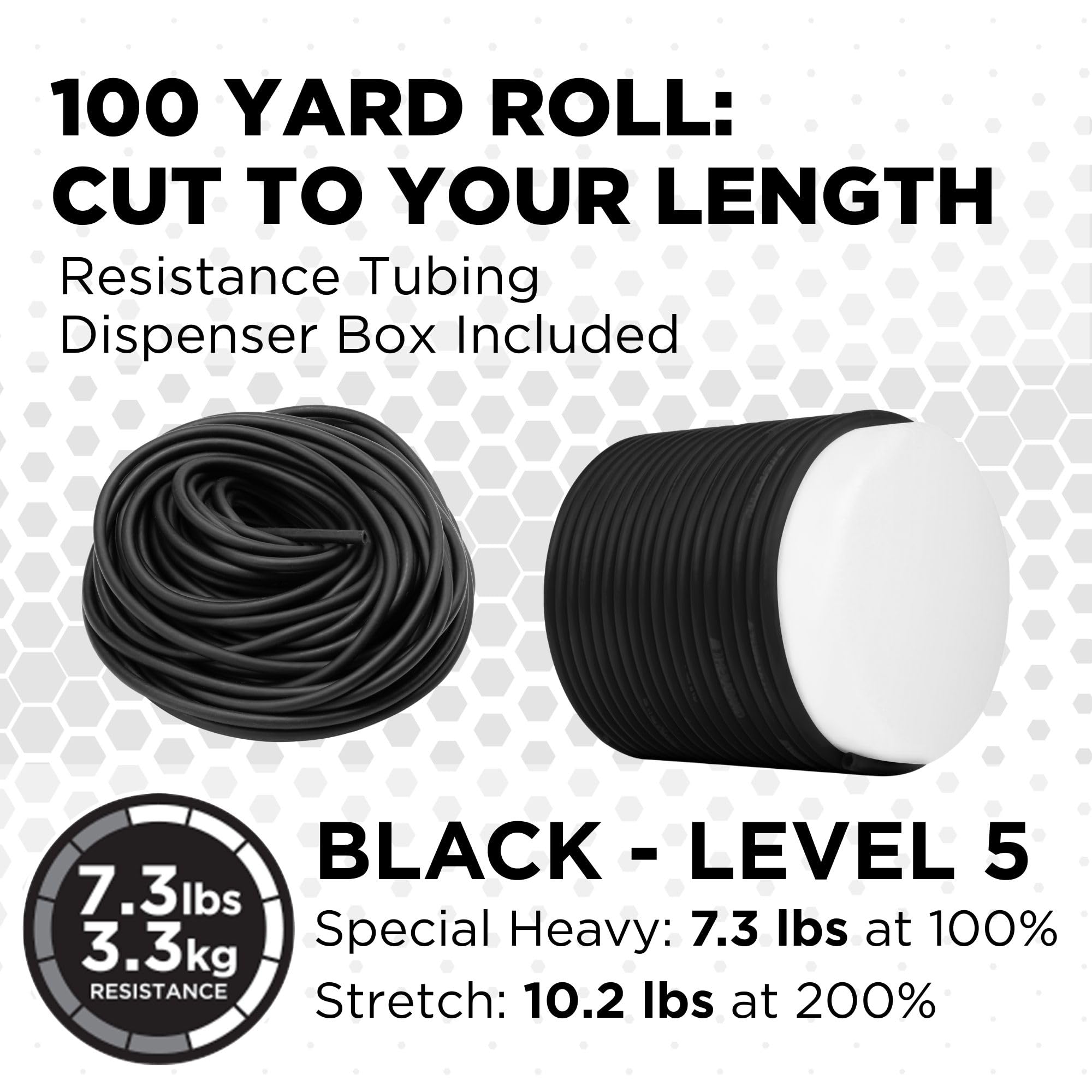 TheraBand Special Heavy Weight Resistance Tubing, 30.5 m, Black
