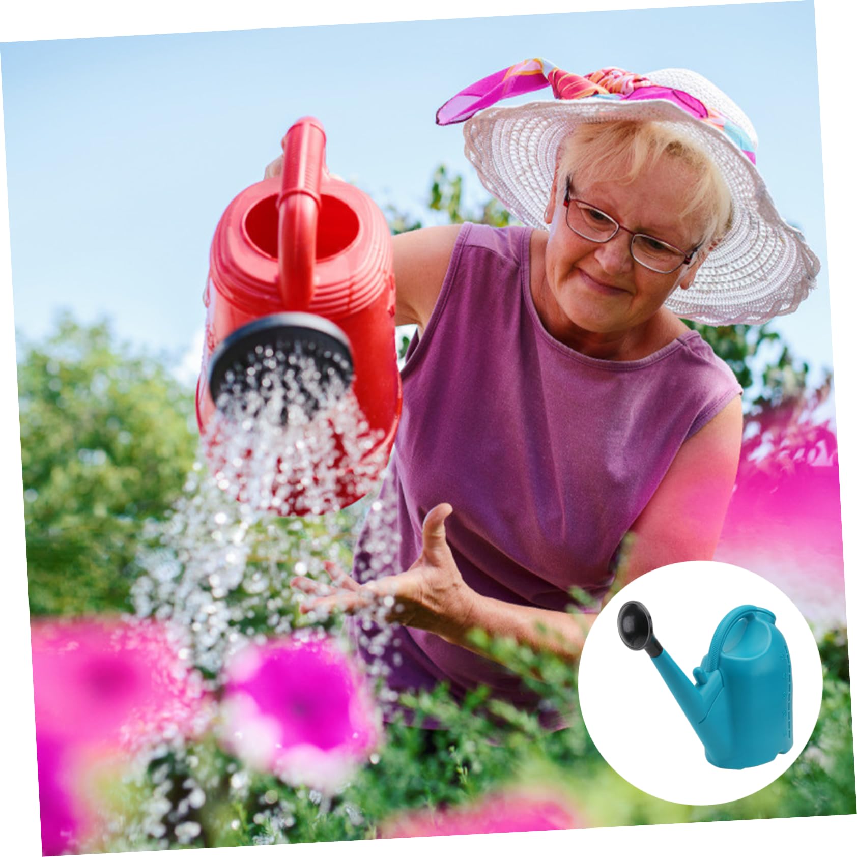 Regadera de Plástico 5l Azul para Jardín Boquilla Larga