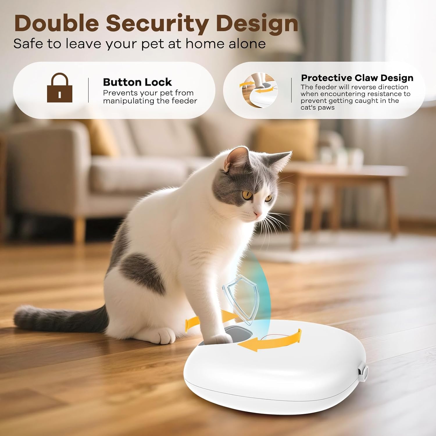 Sharper Image - Mangiatoia automatica per gatti wireless, dispenser automatico di cibo per gatti per cibo umido con 4 confezioni di ghiaccio, alimentatore automatico ricaricabile per gatti con timer