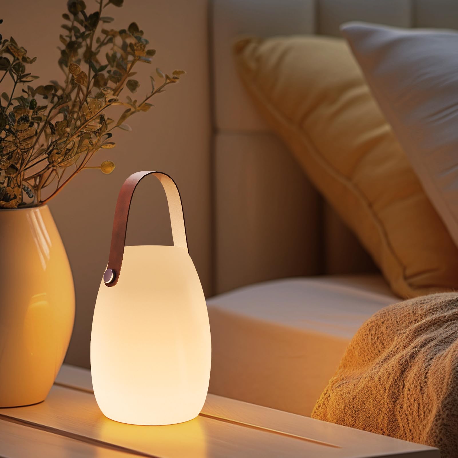 Lot de 2 lampes LED d'extérieur sans fil IP44 - Lampe de table à intensité variable avec télécommande - 8 couleurs