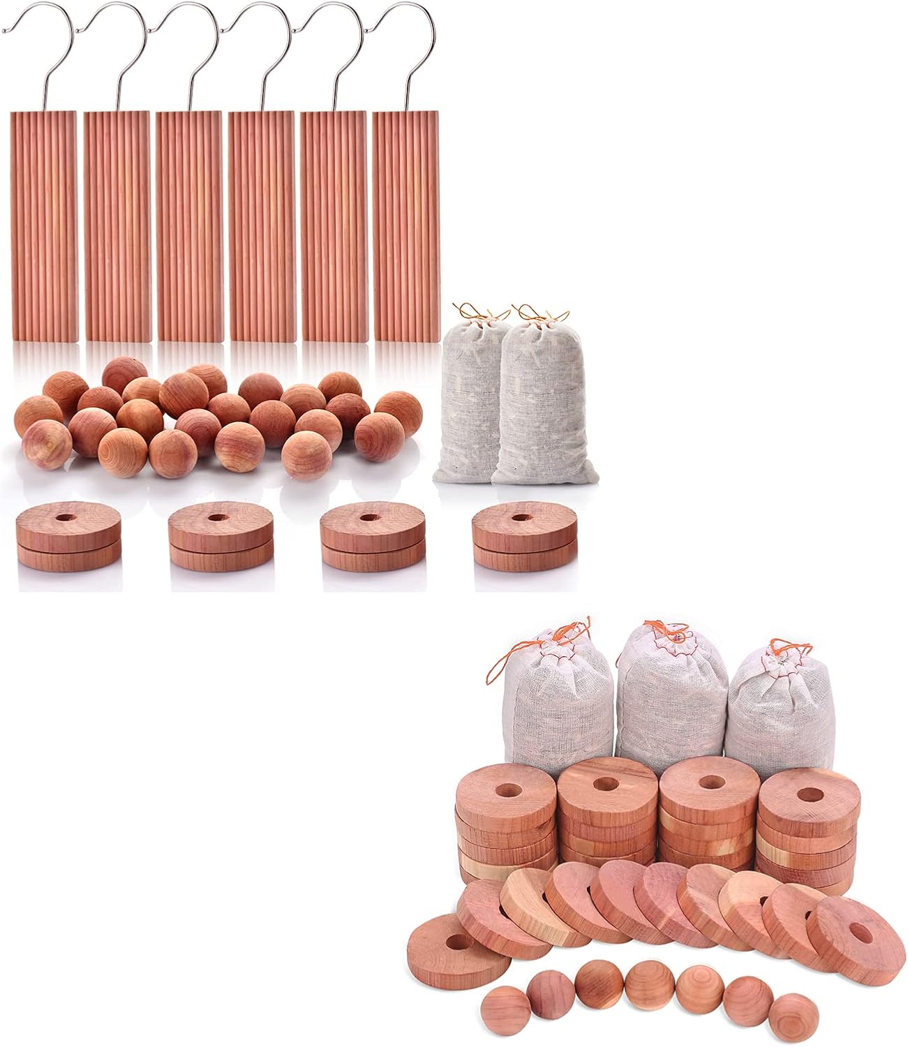 Homode Cedar Blocks for Clothes Storage, 100% Aromatic Red Ceder Wood, Cedar Balls and Cedar Rings for Closets and Drawers