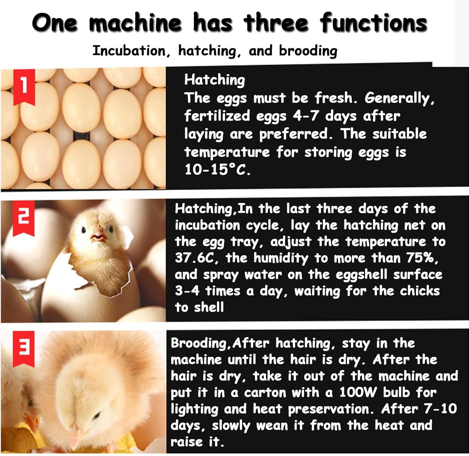 GZGHRZQS Incubadoras para Aves De Corral Incubadora De 68-340Huevos,Giro automtico Incubator de Pollo Incubadora para el hogar Incubadora de Huevos 204 Huevos para eclosiones de Pollo