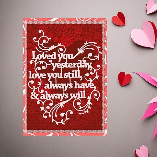 Miniatura 5 de Troqueles de corte de metal de San Valentín para hacer tarjetas, flores de encaje, palabras de amor, frases, troquelados, plantillas en relieve,