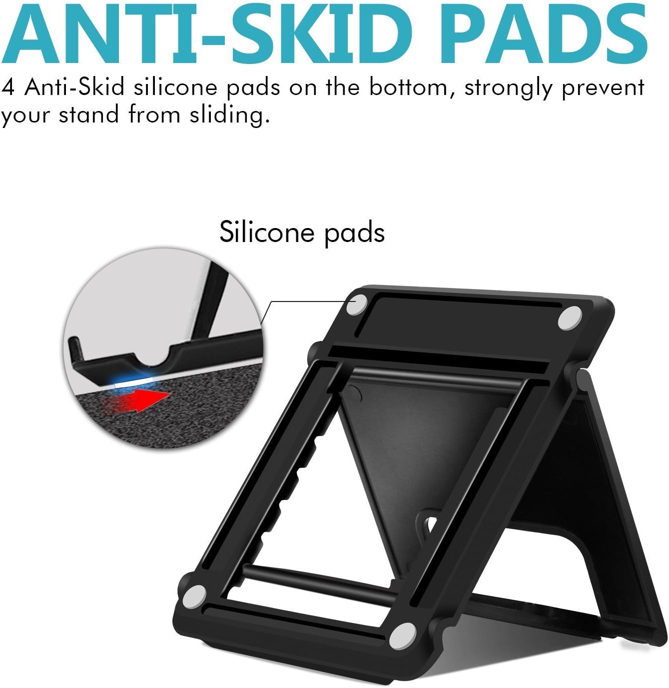 Elimoons 4 Pack Cell Phone Stands, Universal Foldable Tablet Stand Multi-Angle Pocket Desktop Holder Cradle Compatible with iPhone 11 Pro Xs Max X 8 7 6s Plus, All Android Smartphones Tablets (6-10") : Cell Phones & Accessories