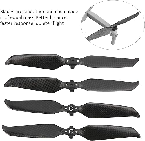 Miniatura 3 de 2 pares de hélices de dron, fibra de carbono de bajo ruido, drone Quadcopter, hélice de liberación rápida compatible con Mavic Air 2Air 2S