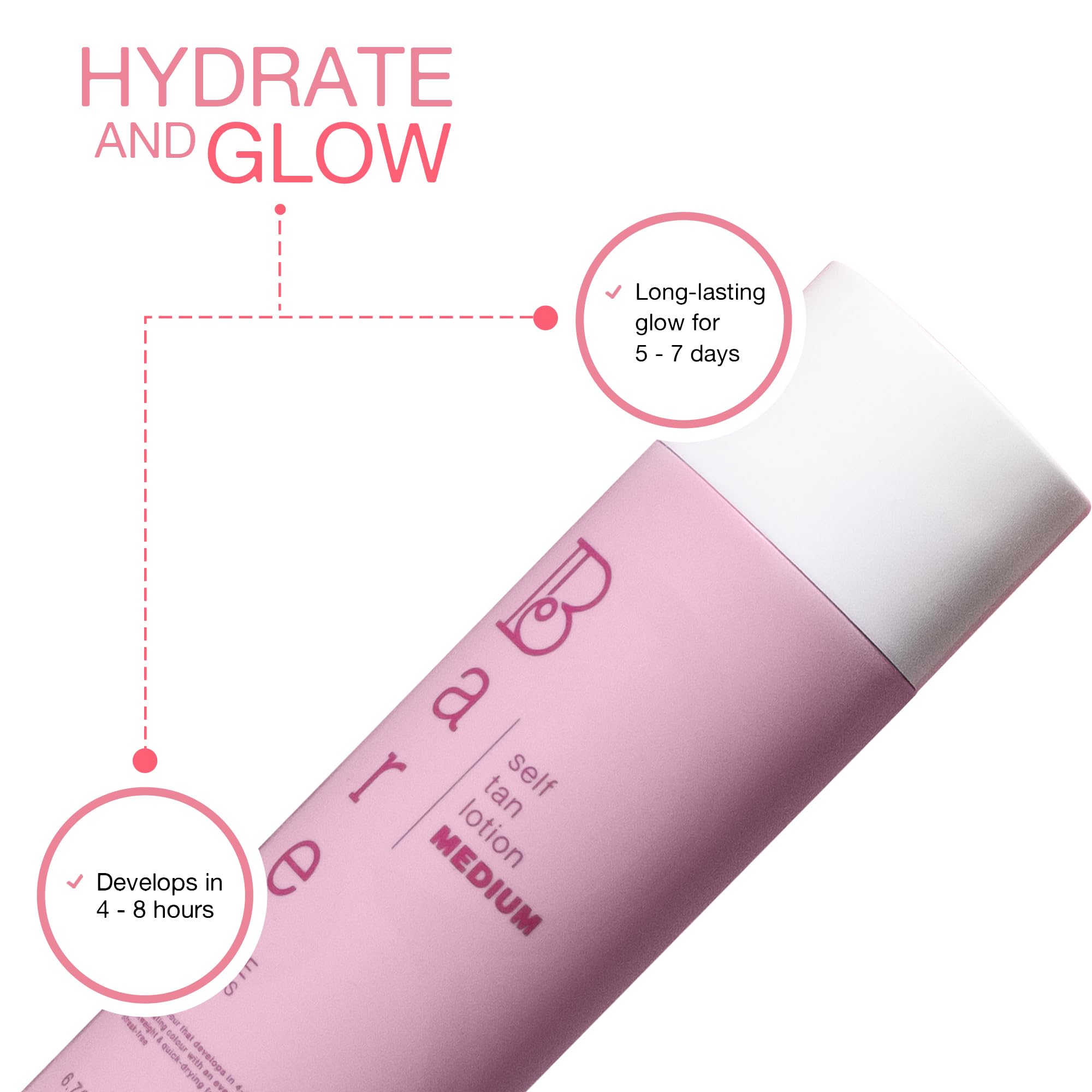 Bare by Vogue - Mittlerer Bräuner Selbstbräuner - Für alle Hauttypen geeignet - Selbstbräuner für Gesicht & Körper - Langanhaltende Fake Tan - 200ML