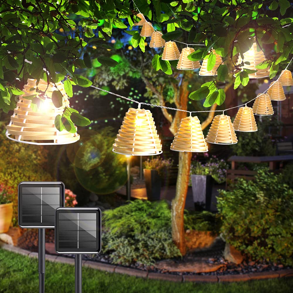 Bambus Solar Lichterkette Auen 3.5 Meter 10er LED Garten Auen Solar Bambus  Beleuchtung Lichterkette IP65 Wasserdicht fr Party, Terrasse, Hof, Haus,  Outdoor, Fest Deko usw (B) : Amazon.de: Beleuchtung