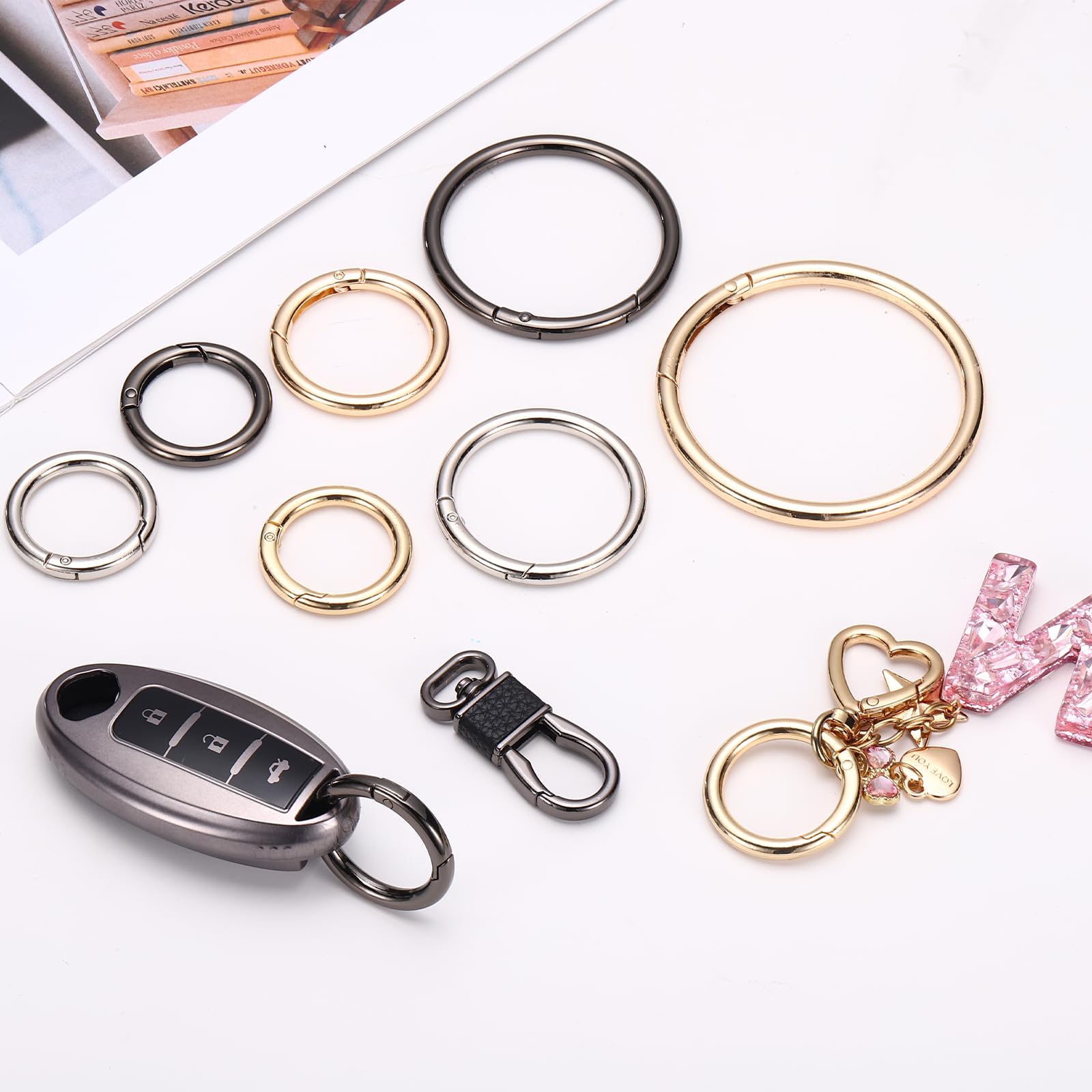 PATIKIL 16 Pcs Metal Spring O Rings - Image 5