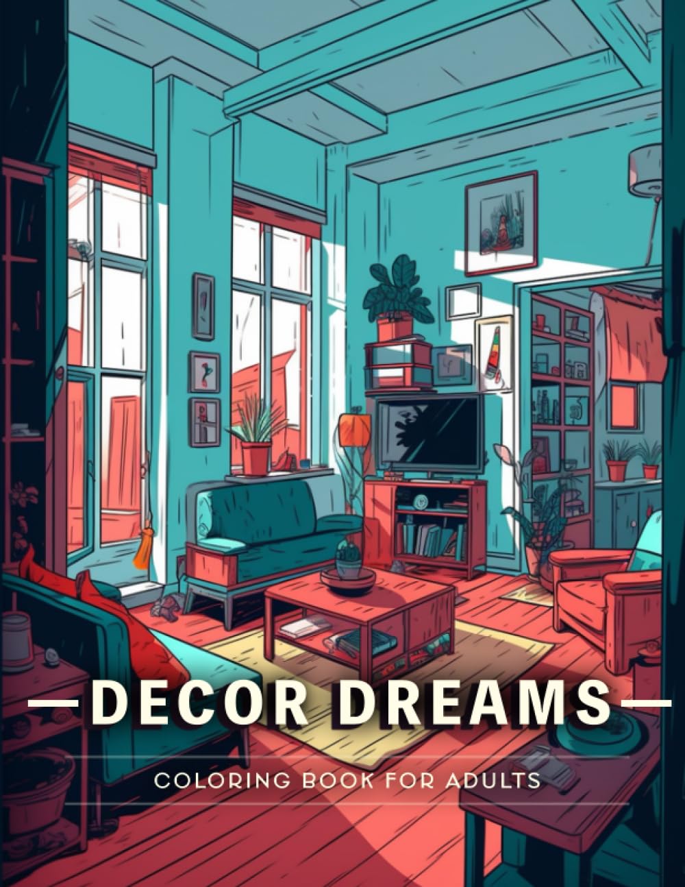 Decor Dreams: Beautiful Dream Home Decor Coloring Book For Adults, Relaxing Coloring Pages with Inspiring Cozy Interior Design