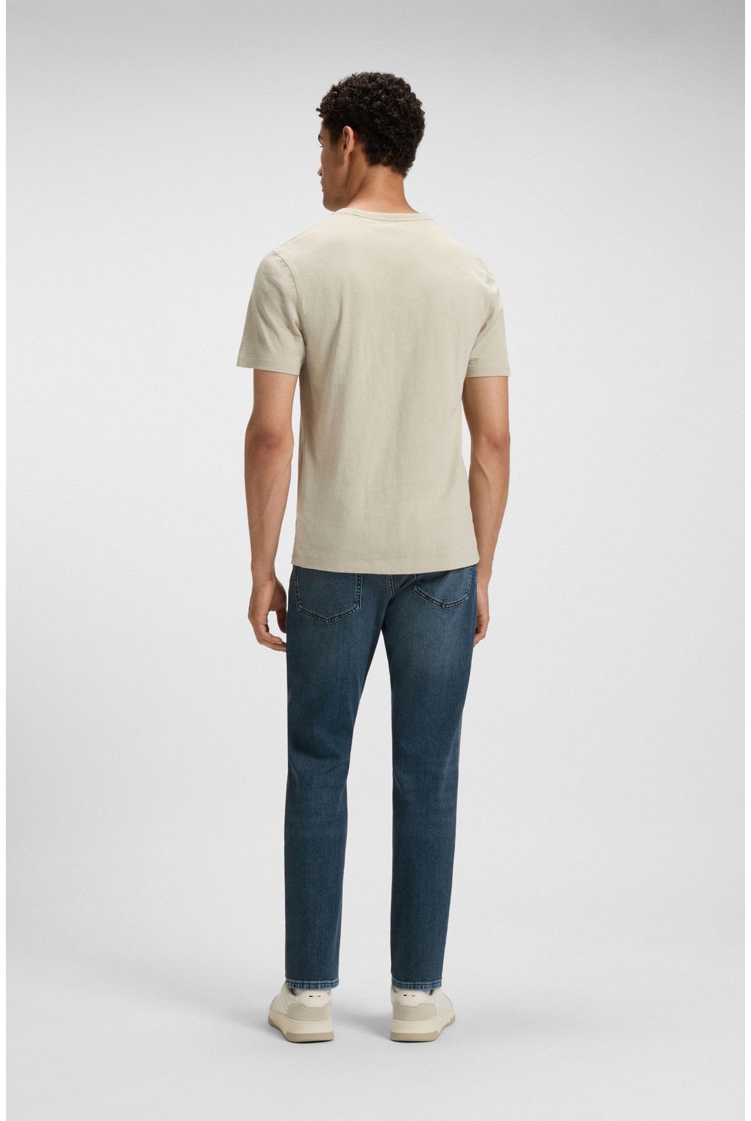 BOSS Herren Onyx BO Schwarze Tapered-Fit Jeans aus bequemem Stretch-Denim