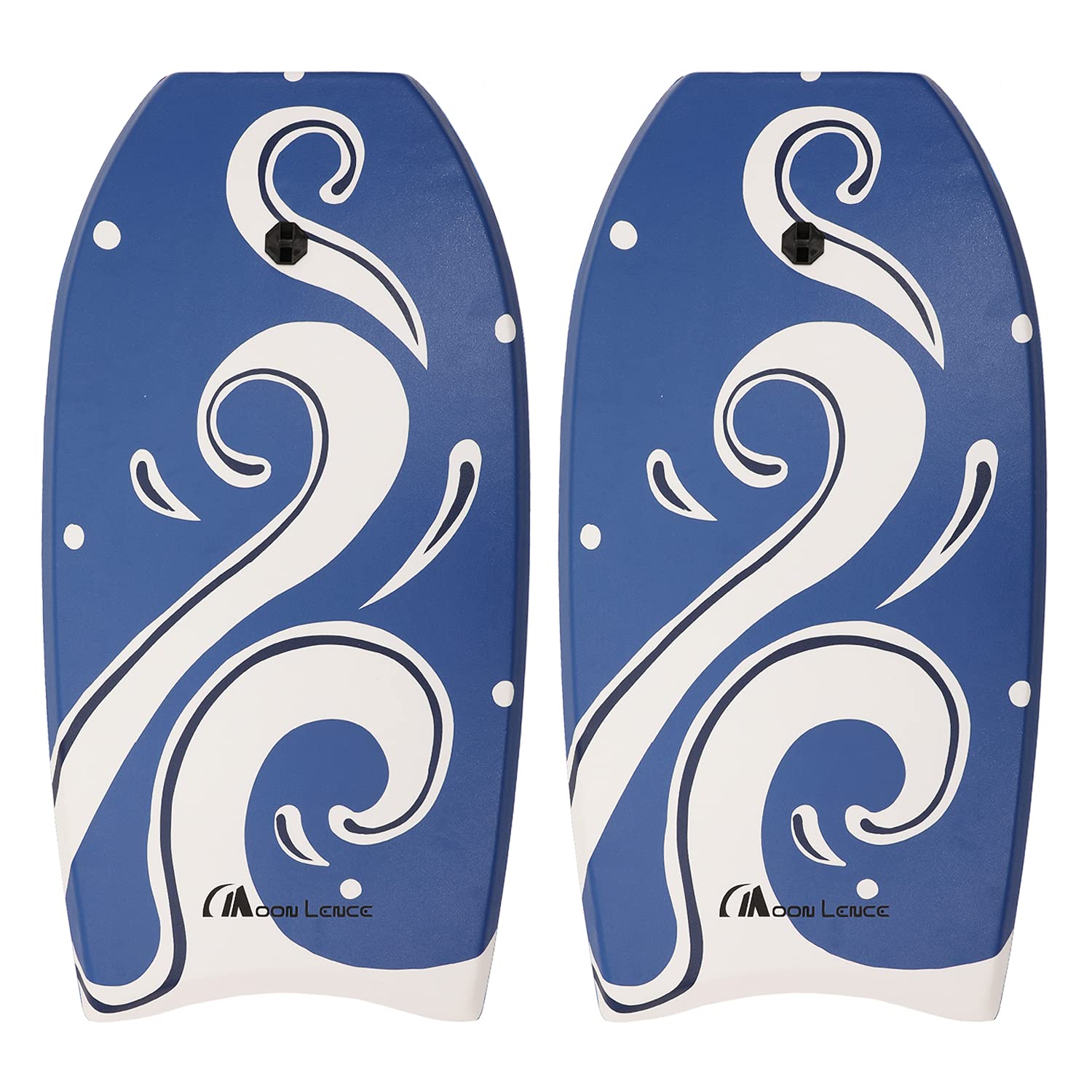 MOON LENCE (2 PC Body Board Lightweight with EPS Core & Wrist Leash 33-41 Inch Body Board with Slick Bottom for Sea, Beach, Pool, Surfing for Kids Teens and Adults
