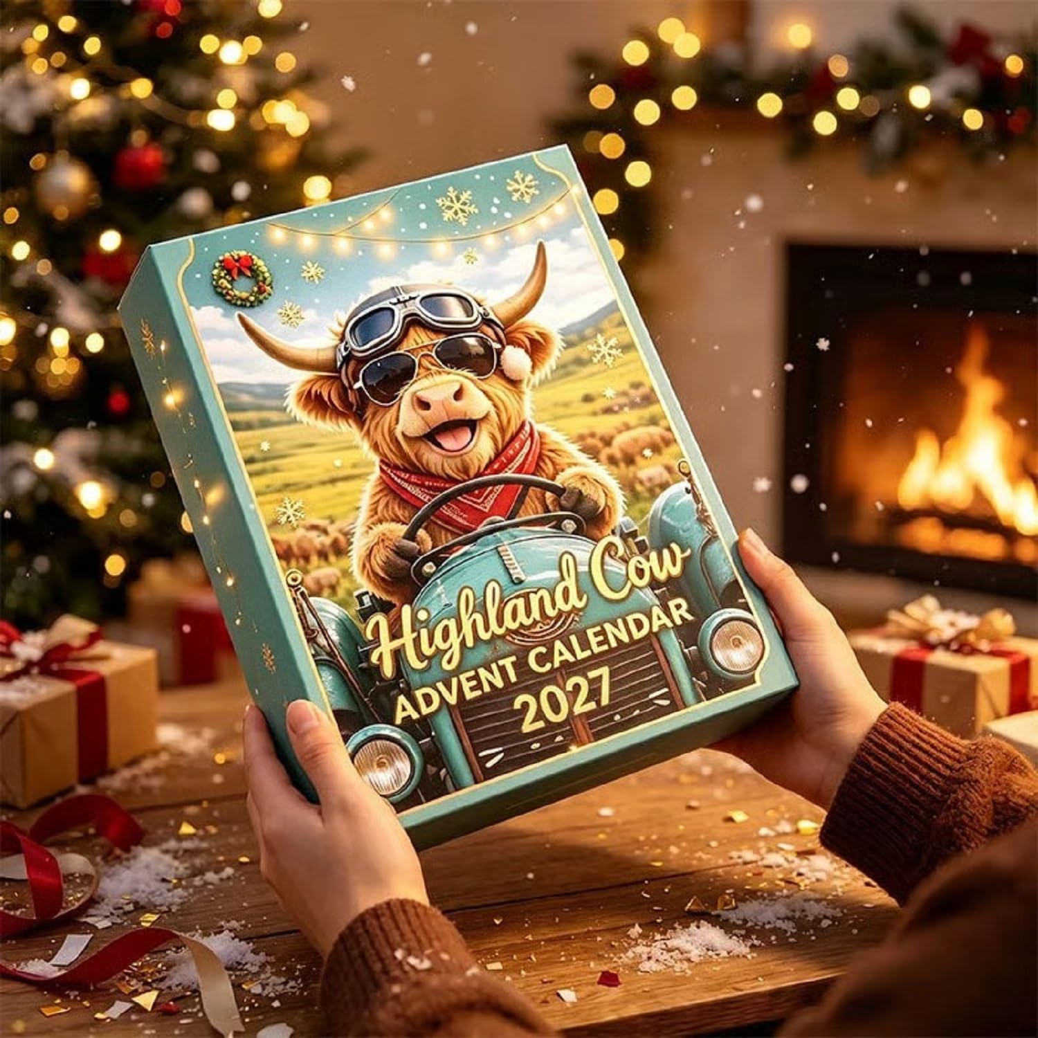 Adventskalender Mit Hochlandrindern 2027 | Niedliche 3D-Minifiguren Von Hochlandrindern Als Adventskalender, Ideal Als Weihnachtsbaumschmuck