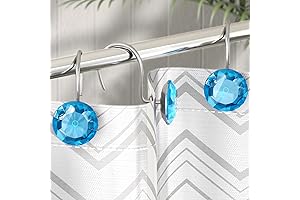 AmazerBath Blue Diamond-Shaped Shower Curtain Hooks
