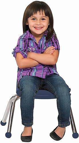 Miniatura 3 de FDP Silla Escolar Apilable de 10", Asiento Apilable para Estudiantes con Patas de Acero Cromado y Deslizadores de Bola Para Aprendizaje en Casa o