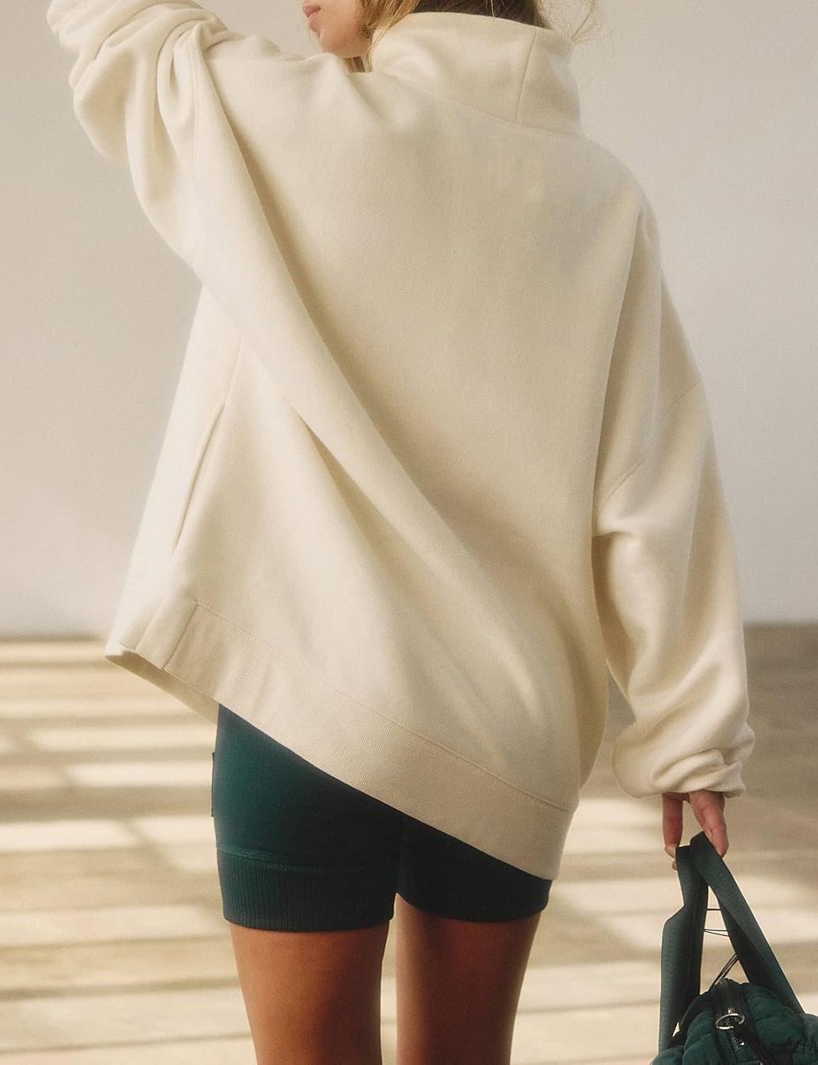 Women’s Oversized Sweatshirts Mockneck Sweatshirt Turtleneck Tops Loose Drop Shoulder Long Sleeve Pullover Top - Image 2