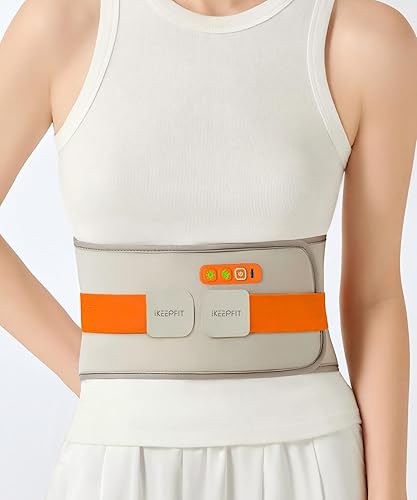 Miniatura 2 de Almohadilla térmica portátil para espalda, cinturón térmico inalámbrico con masajeador para aliviar el dolor de espalda baja, funciona con pilas,