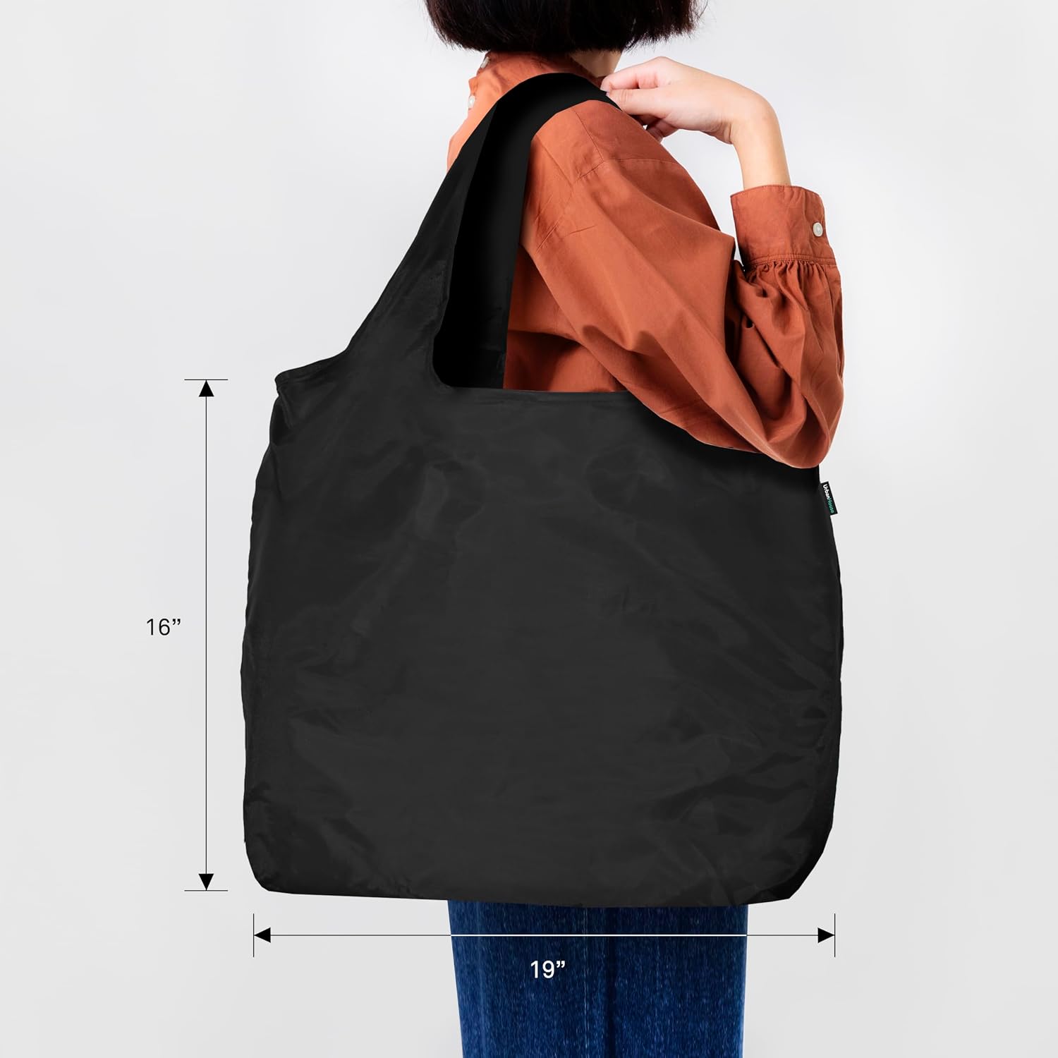 urbanhouse Reusable Foldable Grocery Shopping Tote Bags With Storing Pouch, 1 each image 2