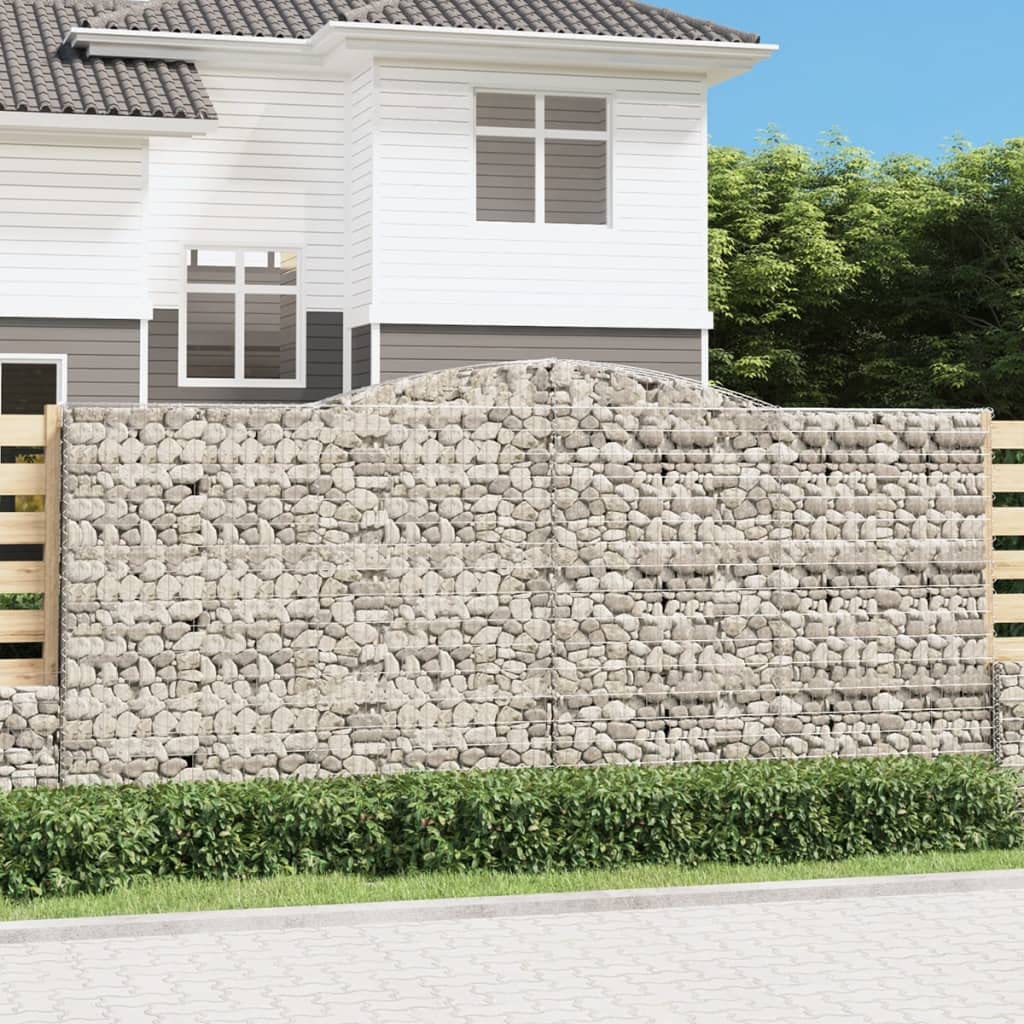 vidaXL Cesti Gabbioni ad Arco 7 pz 400x30x180/200 cm Ferro Zincato