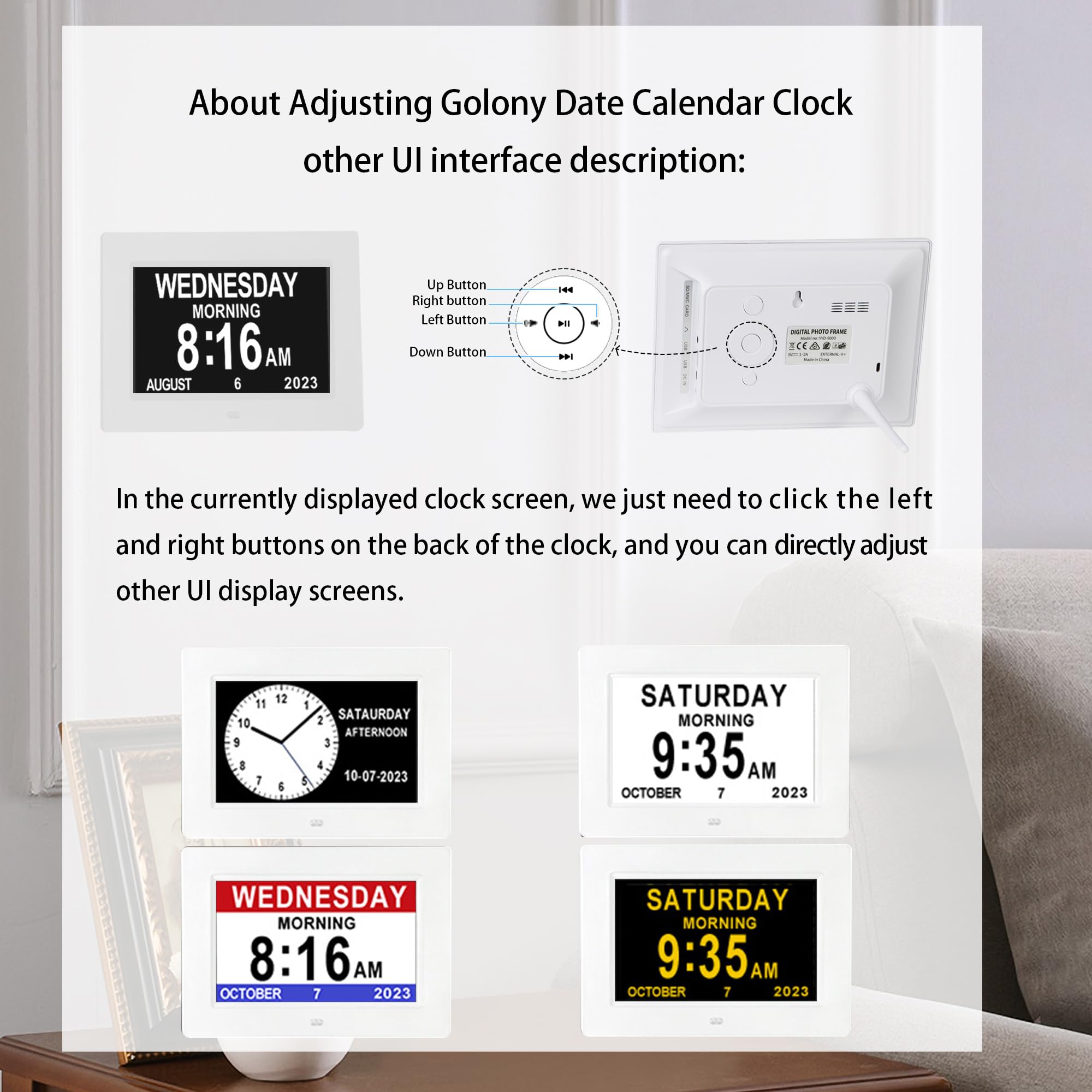 Orologio digitale extra large da 18 cm, per anziani, con 12 promemoria per farmaci, calendario con giorno della settimana, data ora per anziani con problemi di vista, perdita di memoria, bianco