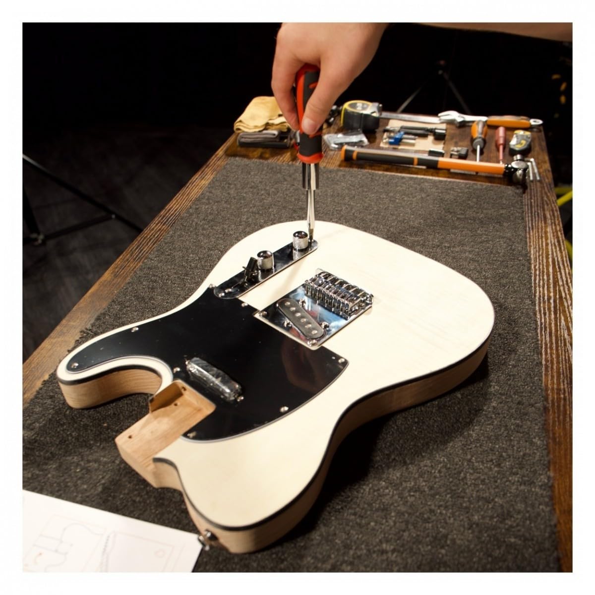 Pro Guitare Electrique DIY Kit All In One with Telecaster Style Body