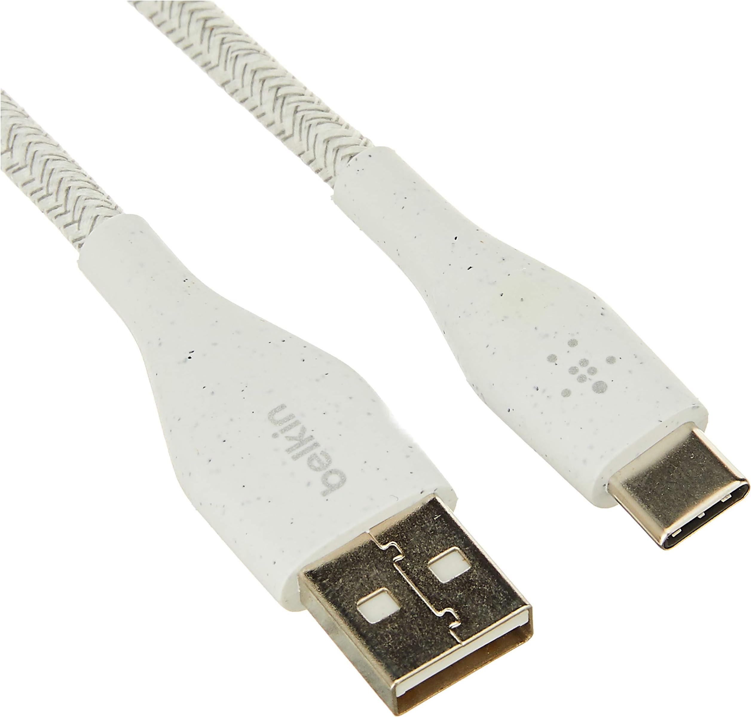 DuraTek Plus 10' USB-C to USB-A Cable with Strap (White)