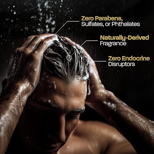 Miniatura 3 de BASED Champú rejuvenecedor con aloe vera, aceite de menta y aceite de coco, champú limpiador para hombres, sin sulfatos, parabenos o ftalatos,