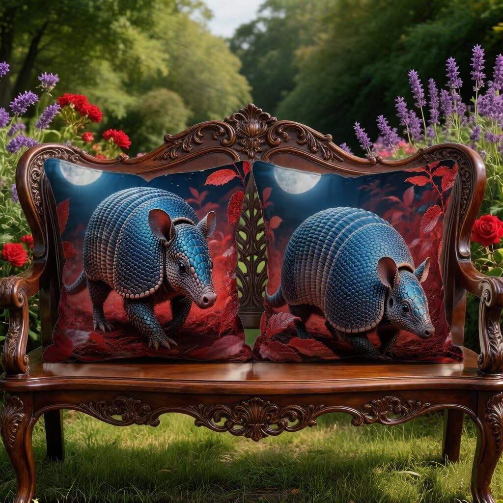 Kissenbezug 65 x 65 2er Set Sofakissen Rot Kopfkissenbezug 65x65 cm Dekokissen Tier Outdoor Pillow Leinen Doppelseitiger HD-Druck, Terrassen Deko Wohnzimmer, Frühling und Sommer Geschenk S-D558Q8