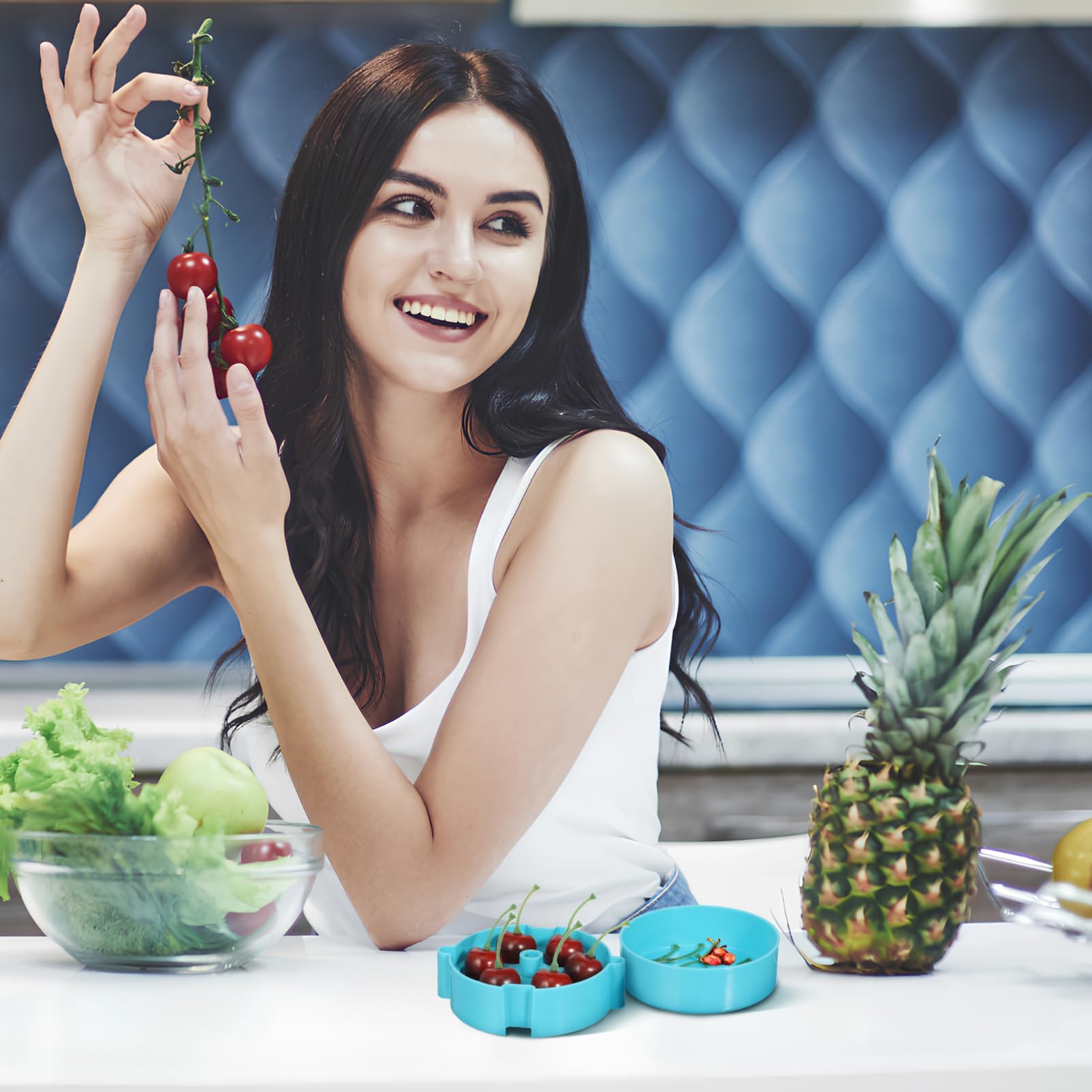 VOSAREA 6hole Cherry Pitter Tool Portable Cherry Corer for Efficient Pitting Easy to Clean Kitchen Gadget for Reducing Prep and
