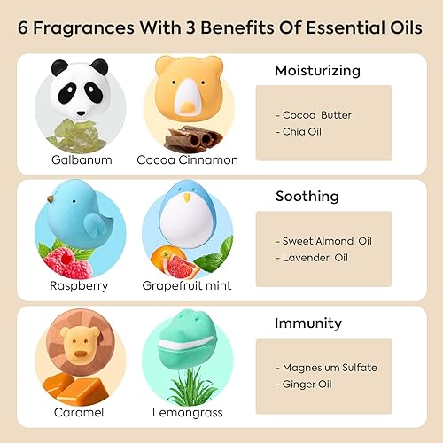 Miniatura 3 de REVER SPA Bombas de baño naturales para niños, 6 bombas de ducha extra grandes, burbujas de baño para aromaterapia, para niños, mujeres, niñas,