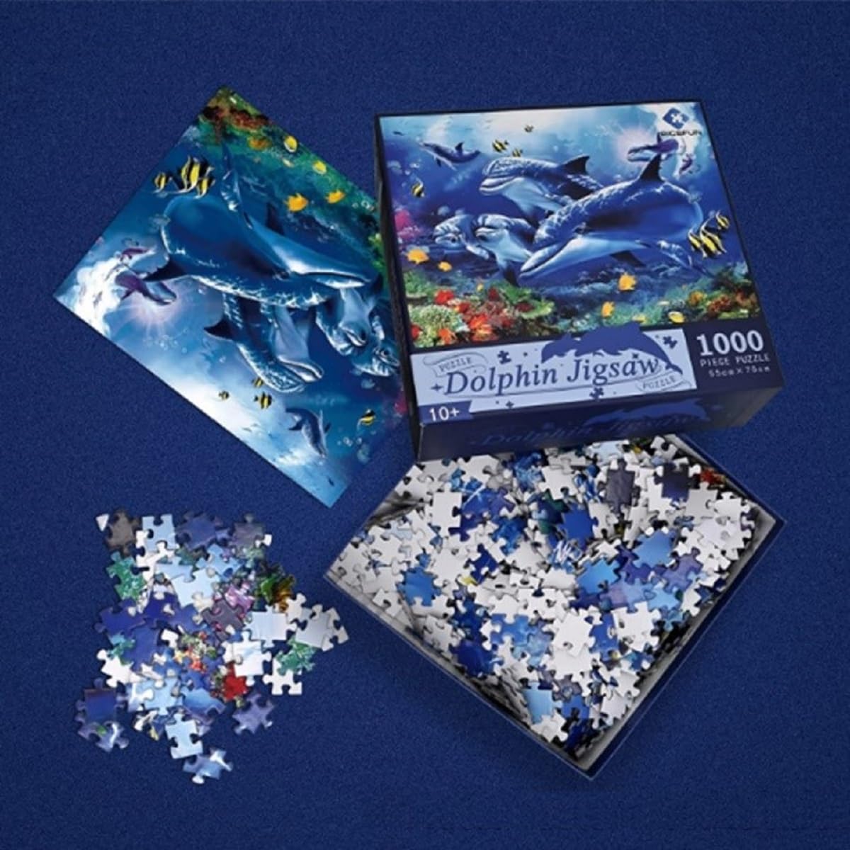 ジグソーパズル Amazon | ジグソーパズル 1000ピース くじら サファリ (イルカ