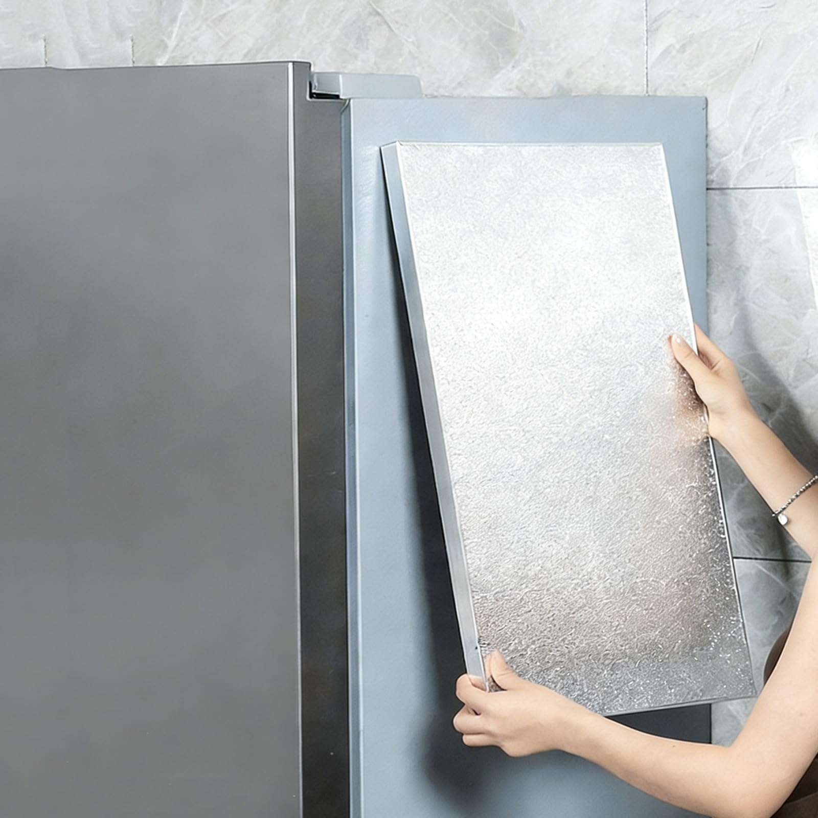 Panneau thermique pour réfrigérateur et table de cuisson en aluminium résistant à la chaleur Film de protection thermique (50 x 70 cm) – Lisse haute température
