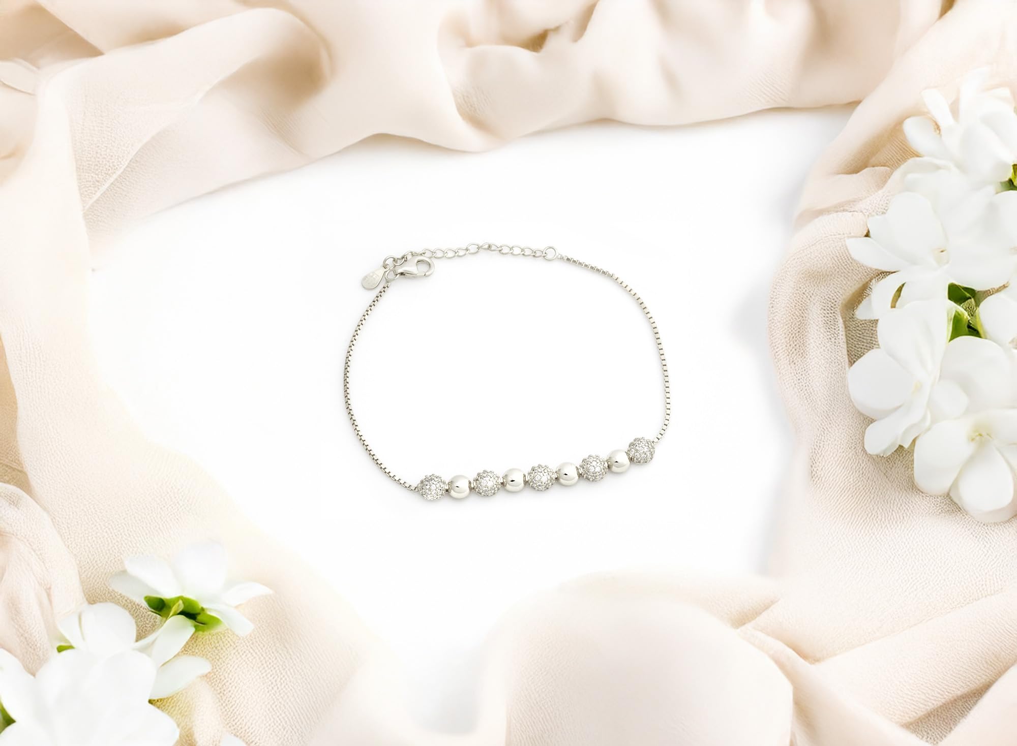 Sofia Milani - Bracciale da Donna in Argento 925 - con Pietra Zircone - Ciondolo a Sfera