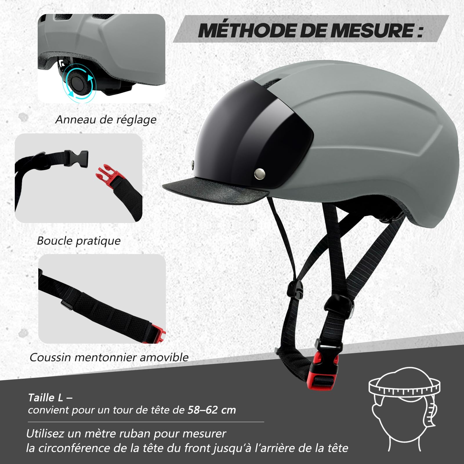 LeapBeast Casque Vélo Léger Unisexe avec Visière Amovible et Lunettes Magnétiques, Taille Réglable, Coque en PC et Doublure en EPS, Idéal pour Vélo Électrique, VTT et Vélo Urbain