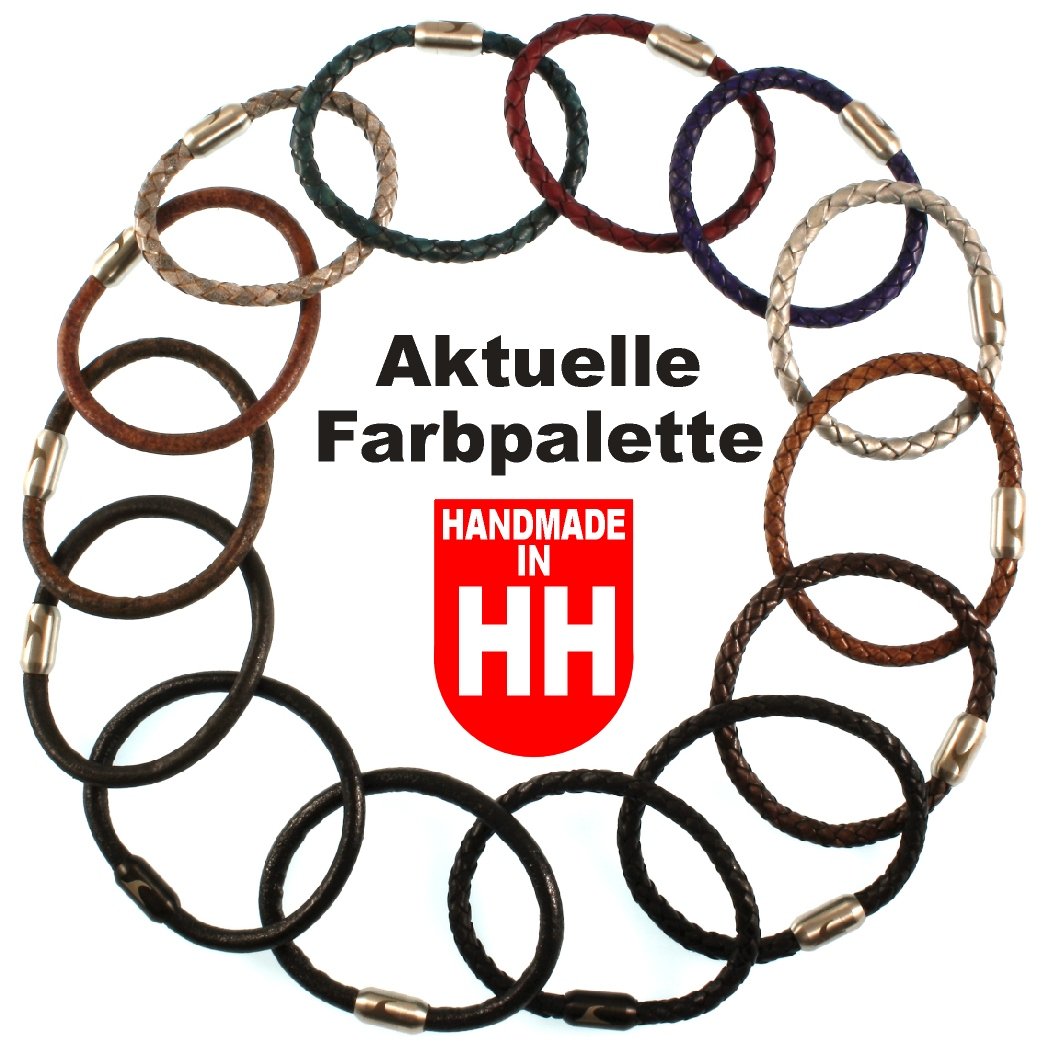 Echt Leder-Armband Groove F10 Dunkelbraun Herren Männer