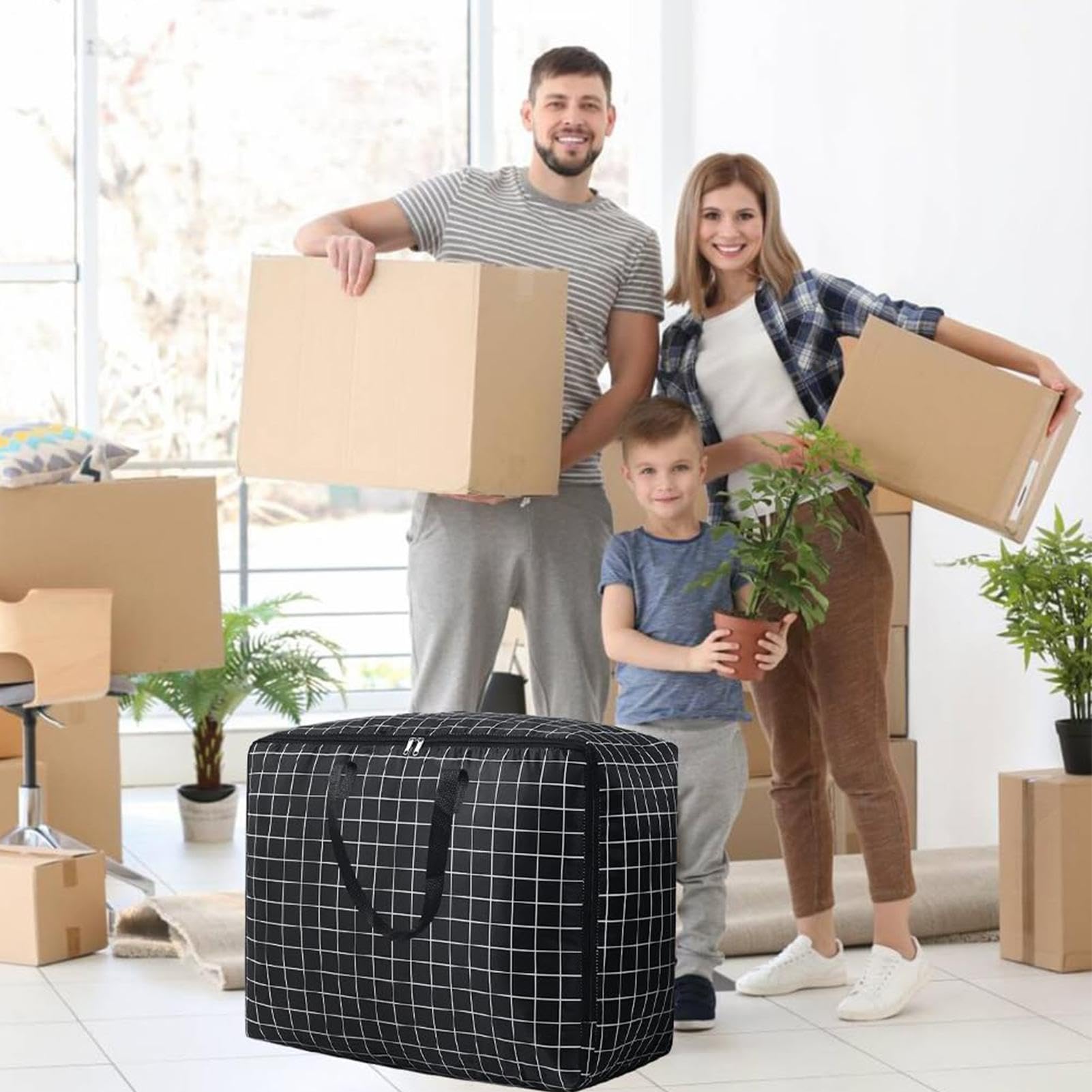 Bolsas De Almacenamiento Grandes - Cajas Impermeables De Tela Oxford De 75 L | Bolsas Para Mudanzas Con Asas Y Cremalleras, Organizador Duradero Para El Hogar, Viajes, Universidad, Dormitorio, Armario