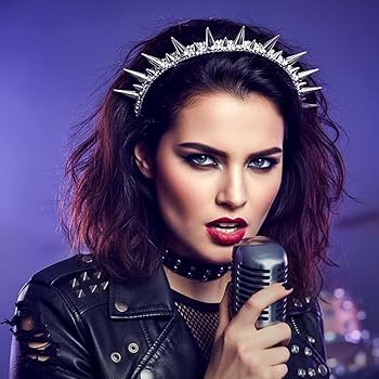 Amazon.com : Maeaccx Spiked Headband, Silver Punk Rivet Gothic