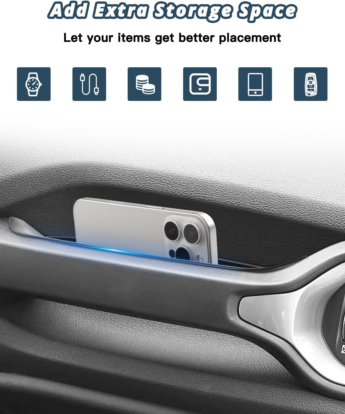 Ruiya 2015-2023 Renegade Console Organizer for Jeep Renegade Accessories ABS Material Passenger Storage Box Compatible with 2015-2020 2021 2022 2023 Jeep Renegade Latitude/Altitude/Trailhawk/Limite