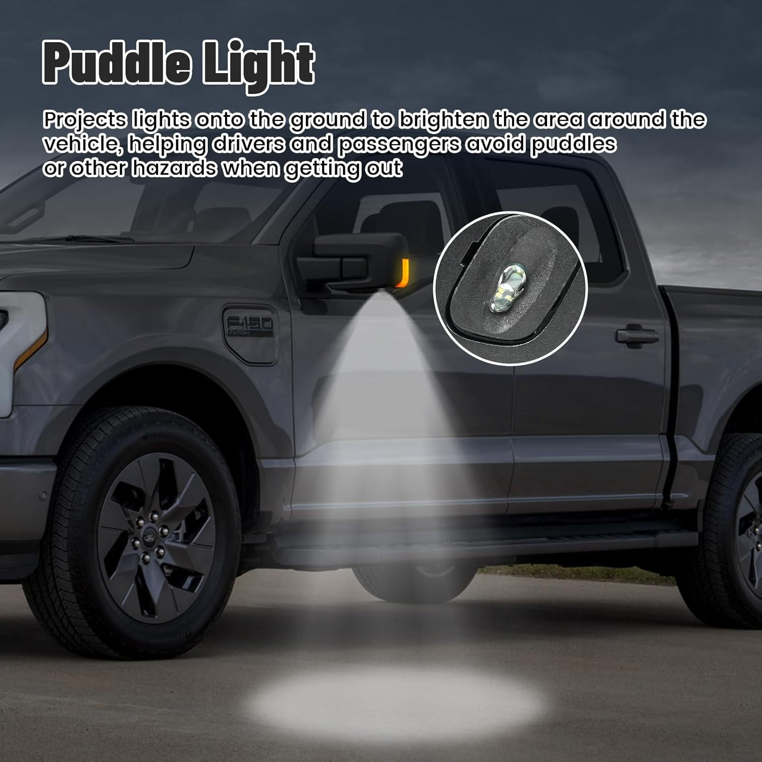 Driver Side Mirror Compatible with Ford F150 2021-2024, Power Heated Door Mirrors with Turn Signal Light Puddle Light BLIS, Left Side Mirror for F-150 2021 2022 2023 2024