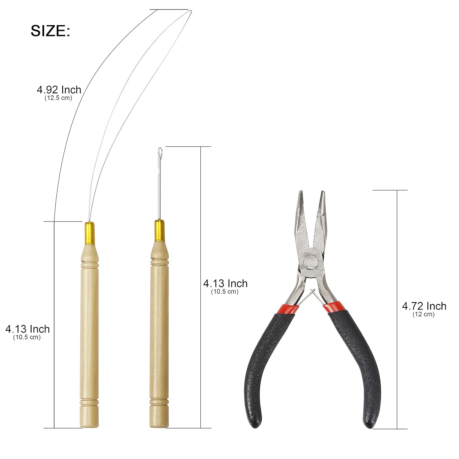 Ryalan Professional Hair Extension Kit Plier Plus Pulling Hook Bead Device and Loop Needle Tool Kits with 200 Pieces Silicone Lined Micro Rings 10 Feather Hair 120 Strands Tinsel Hair (200Pcs 2#)