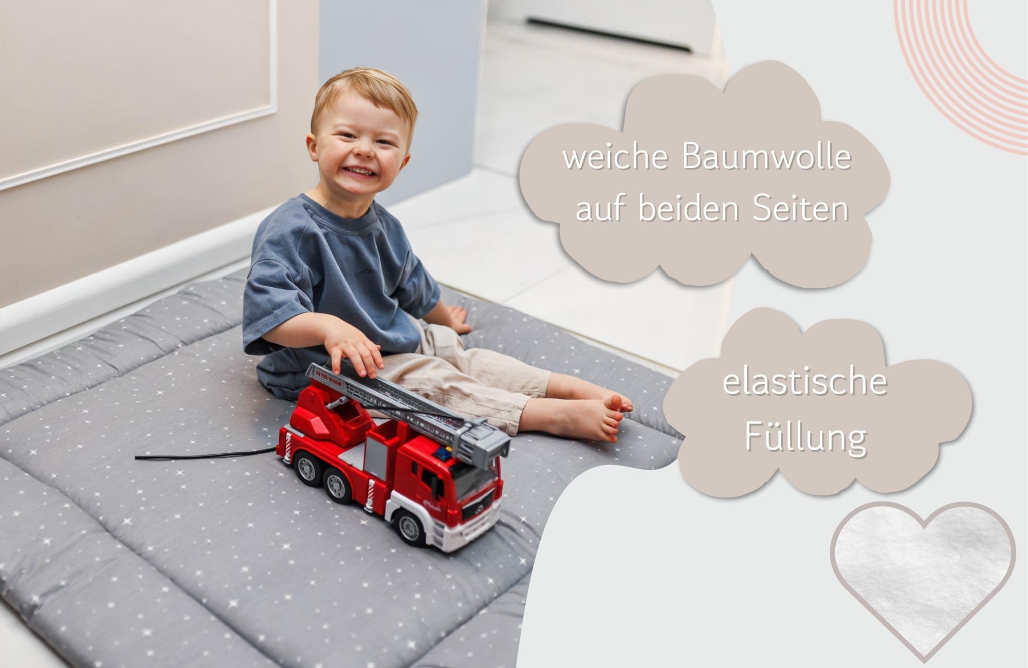 Tappeto gioco bambini per gattonare - tappeti stanza per gattonamento bimbi tappetino neonato cameretta bambina e bambino 100 cm certificazione Oeko-Tex Galassia